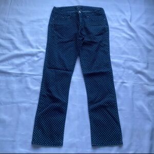 Beau Dawson Denim Stretch Jeans Straight Leg Indigo Polka Dot Women’s Size 12